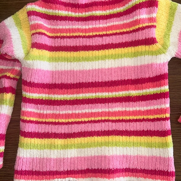 The Children's Place Pink and Green Striped Sweater - Picture 2 of 6